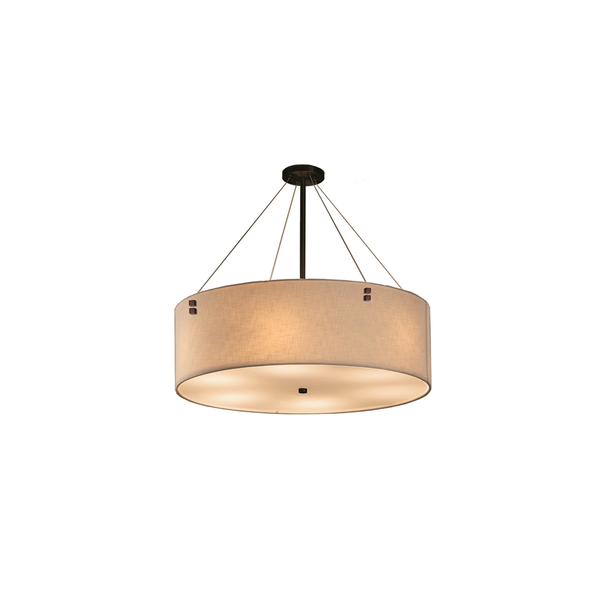 Justice Design FAB9537WHTEDBRZF6LED85600 Textile LED 48 inch Dark Bronze Drum Pendant Ceiling Light in Concentric Circles White 5600 Lm LED