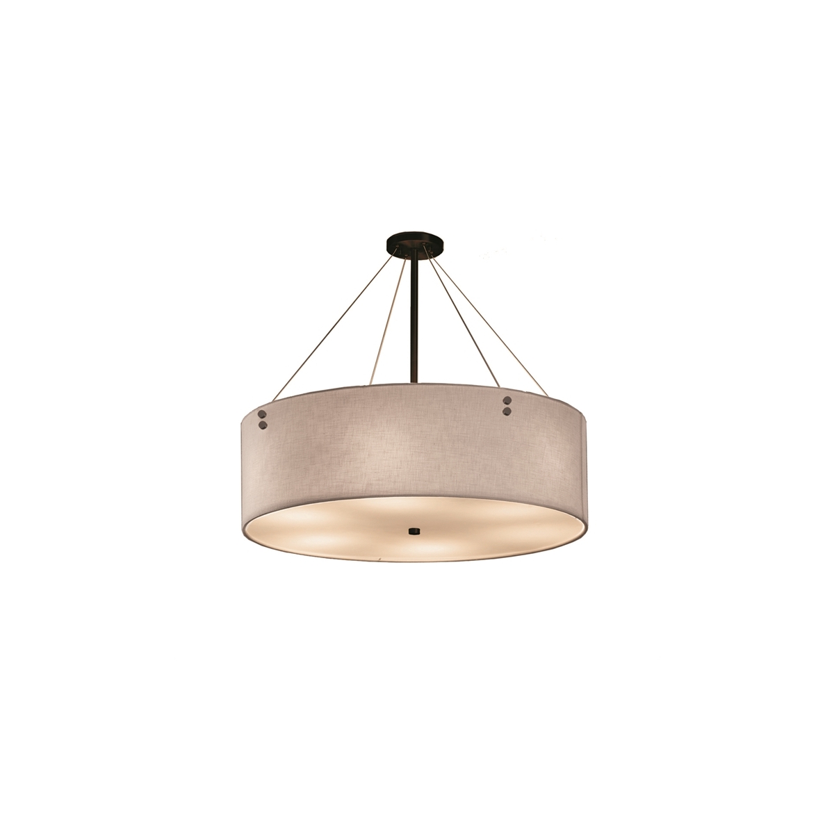 Justice Design FAB9537WHTEDBRZF5LED85600 Textile LED 48 inch Dark Bronze Drum Pendant Ceiling Light in Concentric Squares White 5600 Lm LED