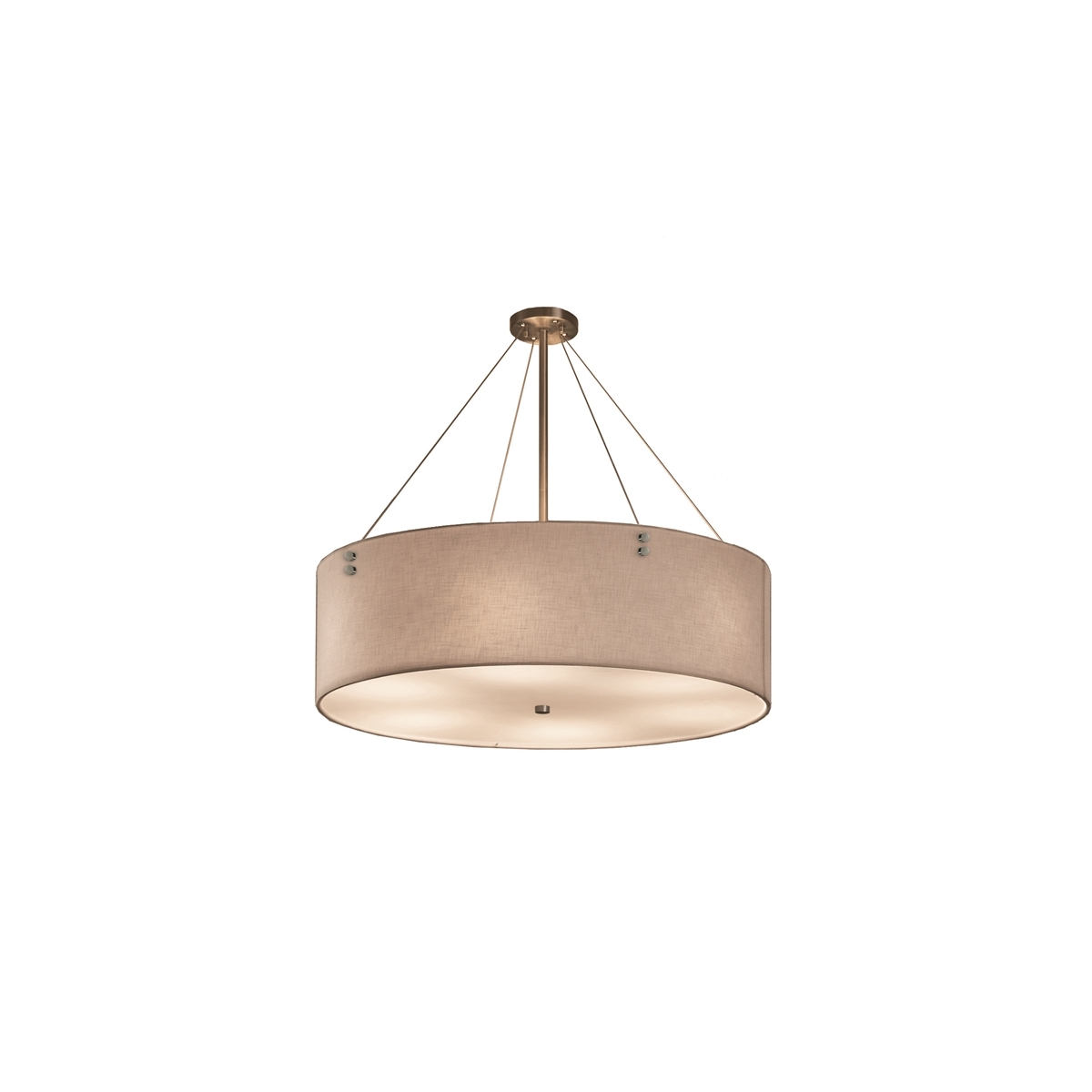 Justice Design FAB9537WHTENCKLF1LED85600 Textile LED 48 inch Brushed Nickel Drum Pendant Ceiling Light in Pair of Cylinders White 5600 Lm LED