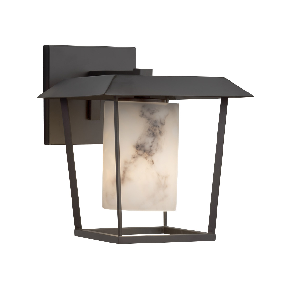 Justice Design FAL7551W12NCKL Lumenaria Outdoor Wall Sconce in Brushed Nickel Cylinder with Broken Rim Incandescent