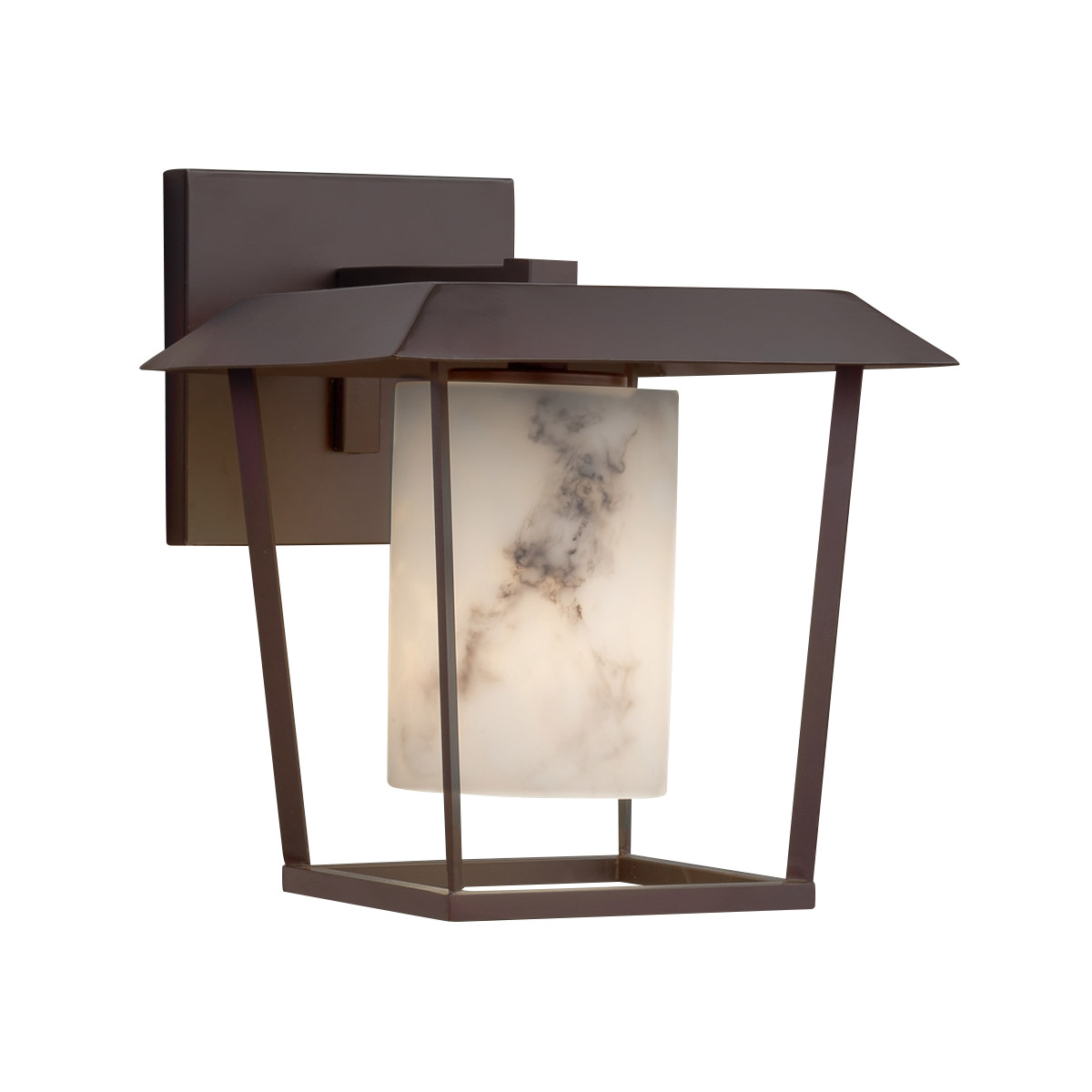 Justice Design FAL7554W12NCKL Lumenaria Outdoor Wall Sconce in Brushed Nickel Cylinder with Broken Rim Incandescent