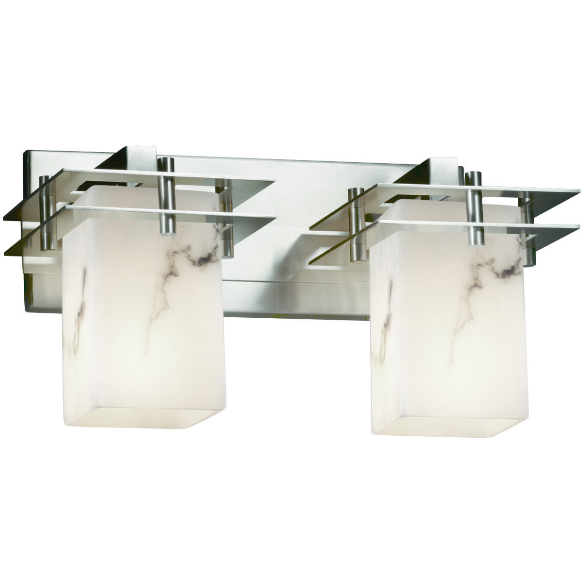Justice Design FAL-8172-15-NCKL-LED2-1400 Lumenaria LED 16.5 inch Brushed Nickel Bath Bar Wall Light in 1400 Lm LED, Square with Flat Rim