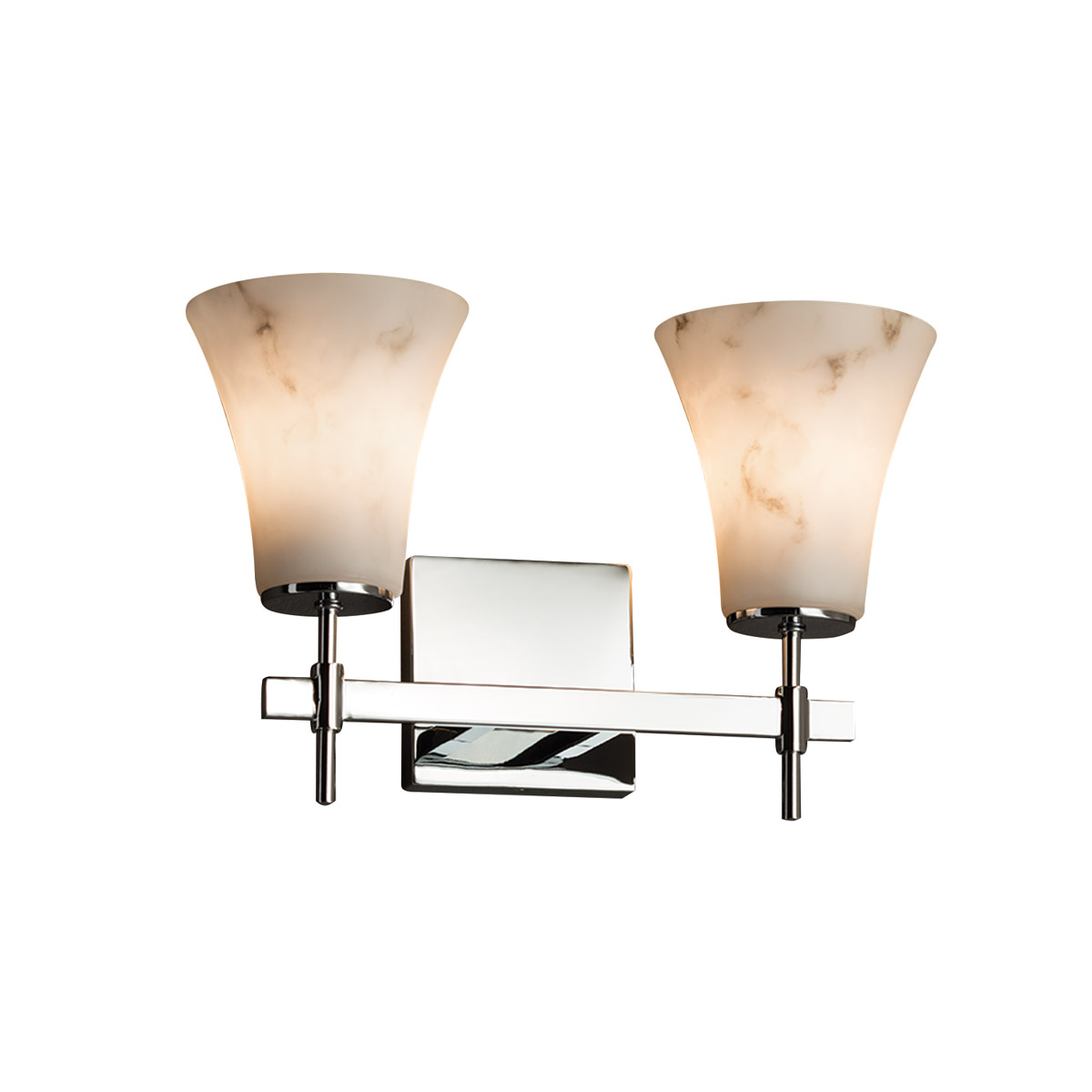 Justice Design FAL-8412-20-CROM-LED2-1400 Lumenaria LED 14.75 inch Polished Chrome Vanity Light Wall Light in 1400 Lm LED, Round Flared