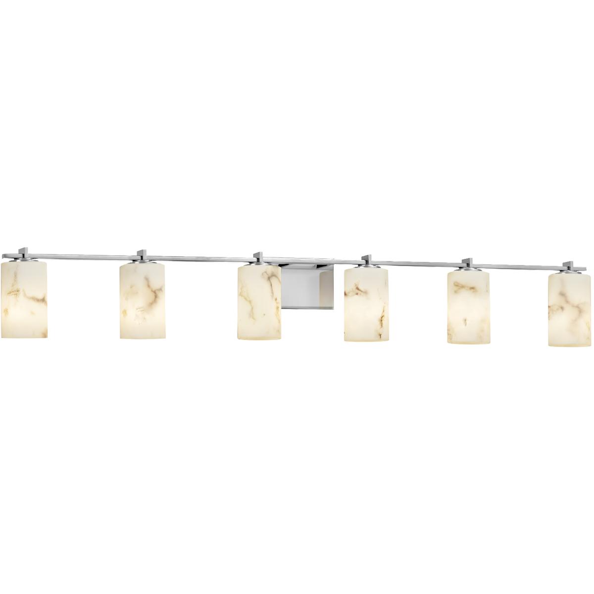 Justice Design FAL-8446-20-NCKL-LED6-4200 Lumenaria LED 55.75 inch Brushed Nickel Bath Bar Wall Light in 4200 Lm LED, Round Flared