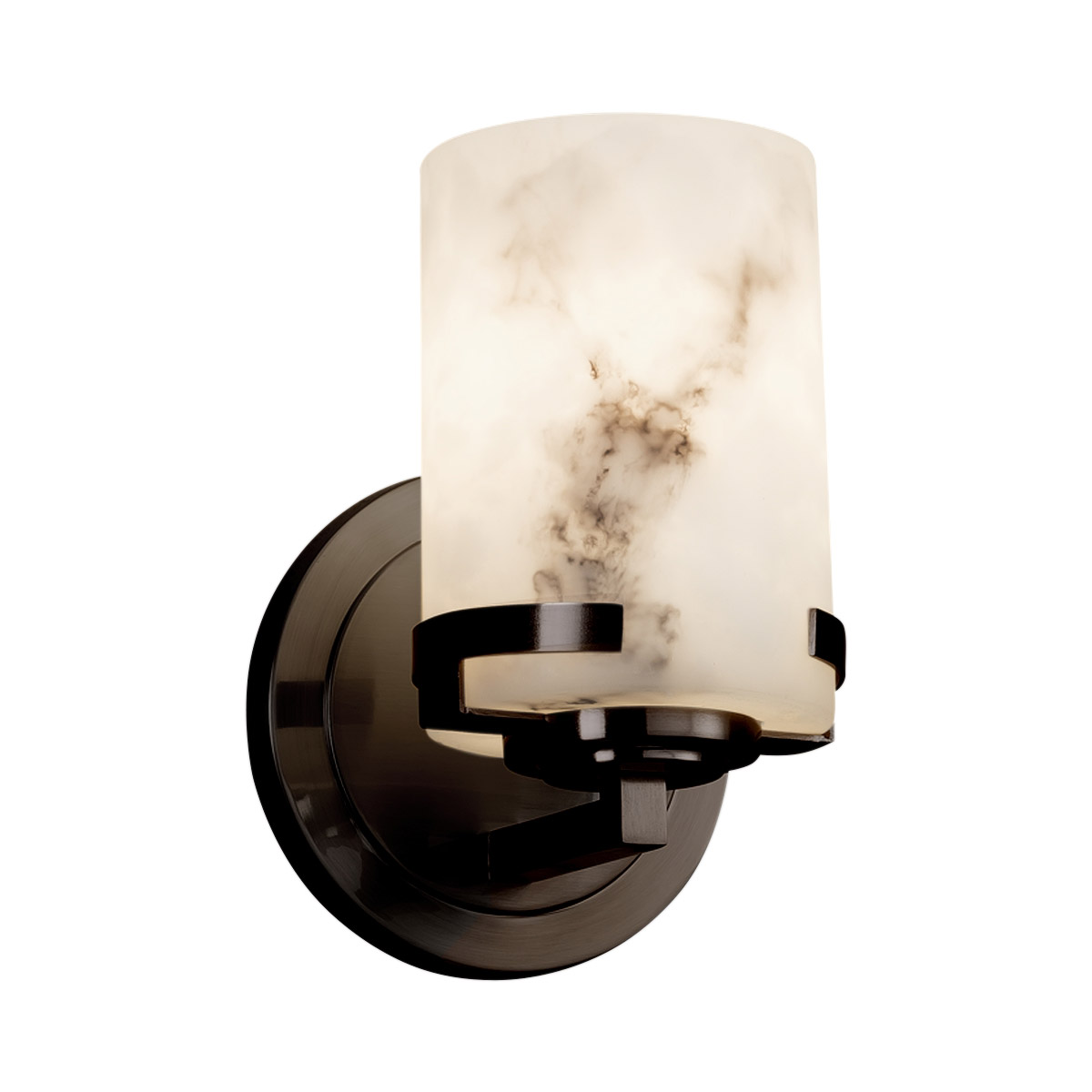 Justice Design FAL-8451-10-MBLK-LED1-700 Lumenaria Wall Sconce Wall Light in 700 Lm LED, Matte Black, Cylinder with Flat Rim