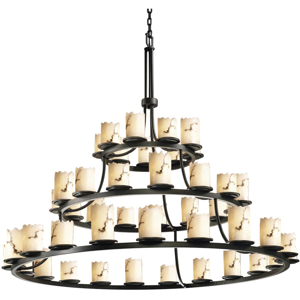 Justice Design FAL-8714-12-DBRZ-LED45-31500 Lumenaria LED 60 inch Dark Bronze Chandelier Ceiling Light in Cylinder with Broken Rim, 31500 Lm LED