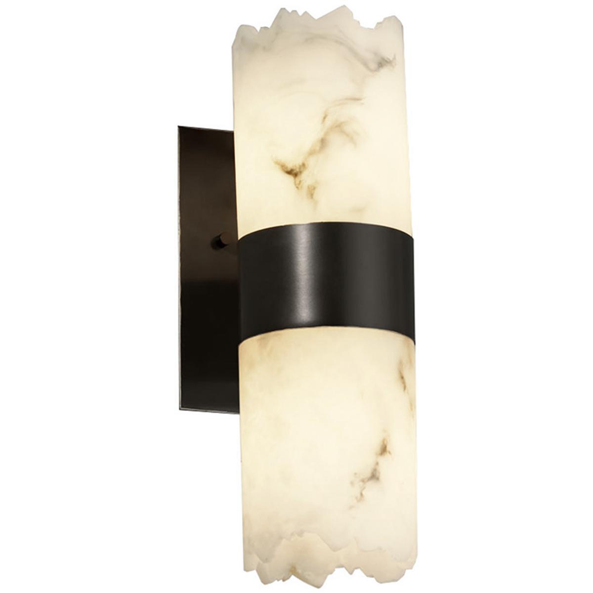 Justice Design FAL876212DBRZ Lumenaria Wall Sconce Wall Light in Dark Bronze Cylinder with Broken Rim Incandescent