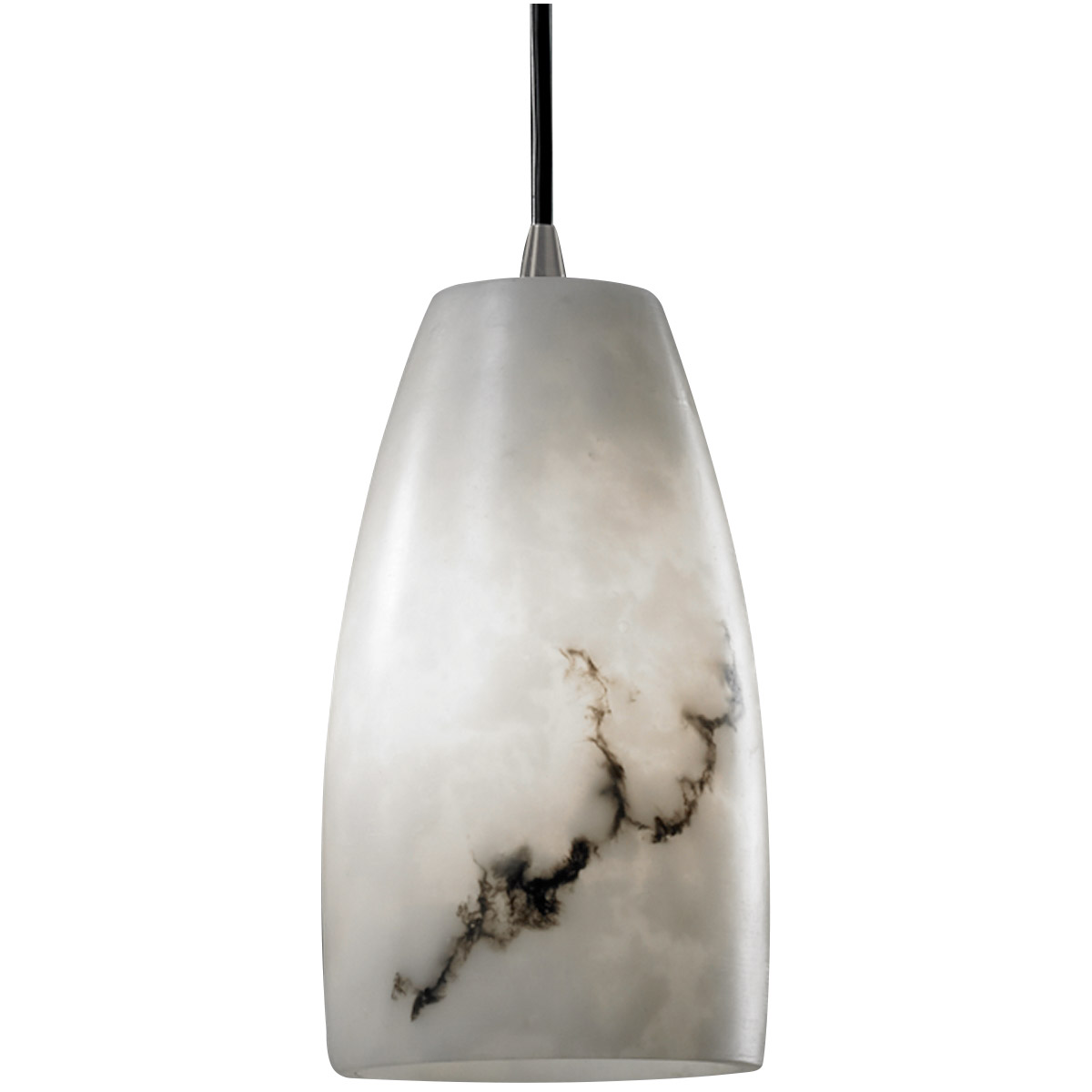 Justice Design FAL-8816-28-NCKL Lumenaria 1 Light 4.5 inch Brushed Nickel Pendant Ceiling Light in White Cord, Tall Tapered Cylinder, Incandescent