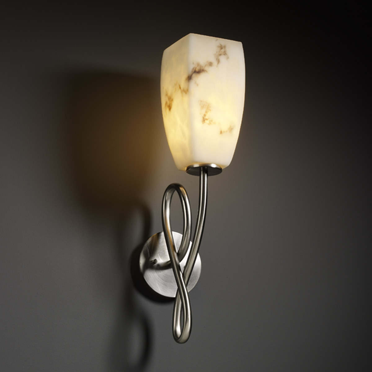 Justice Design FAL-8911-65-NCKL LumenAria 1 Light 5 inch Brushed Nickel Wall Sconce Wall Light in Tall Tapered Square, Incandescent