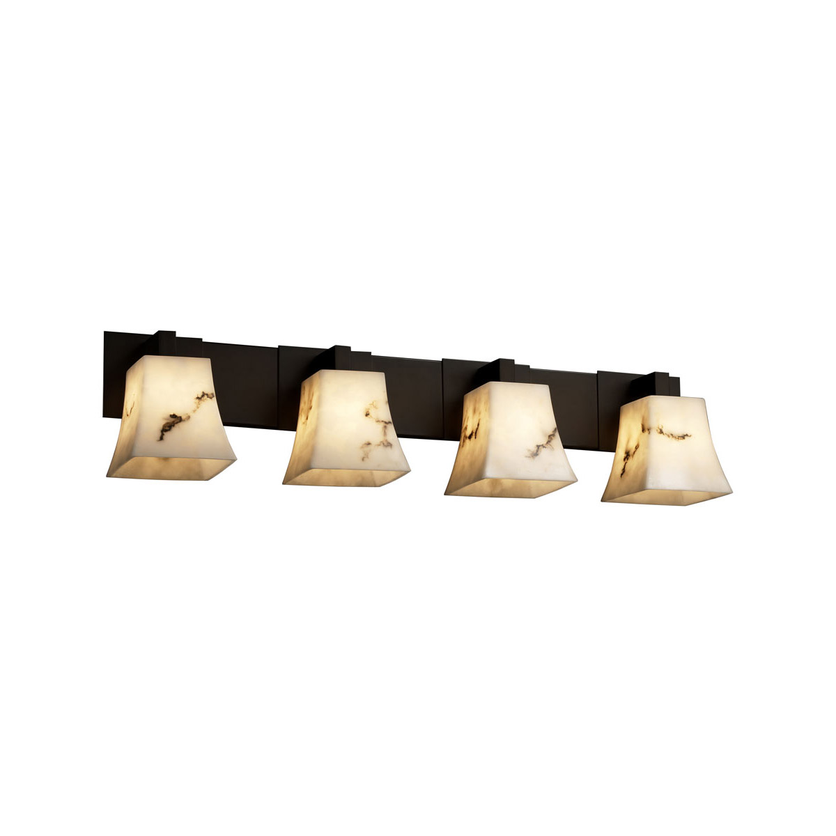 Justice Design FAL-8924-15-ABRS-LED4-2800 LumenAria LED 35.25 inch Antique Brass Bath Bar Wall Light in 2800 Lm LED, Square with Flat Rim, Modular
