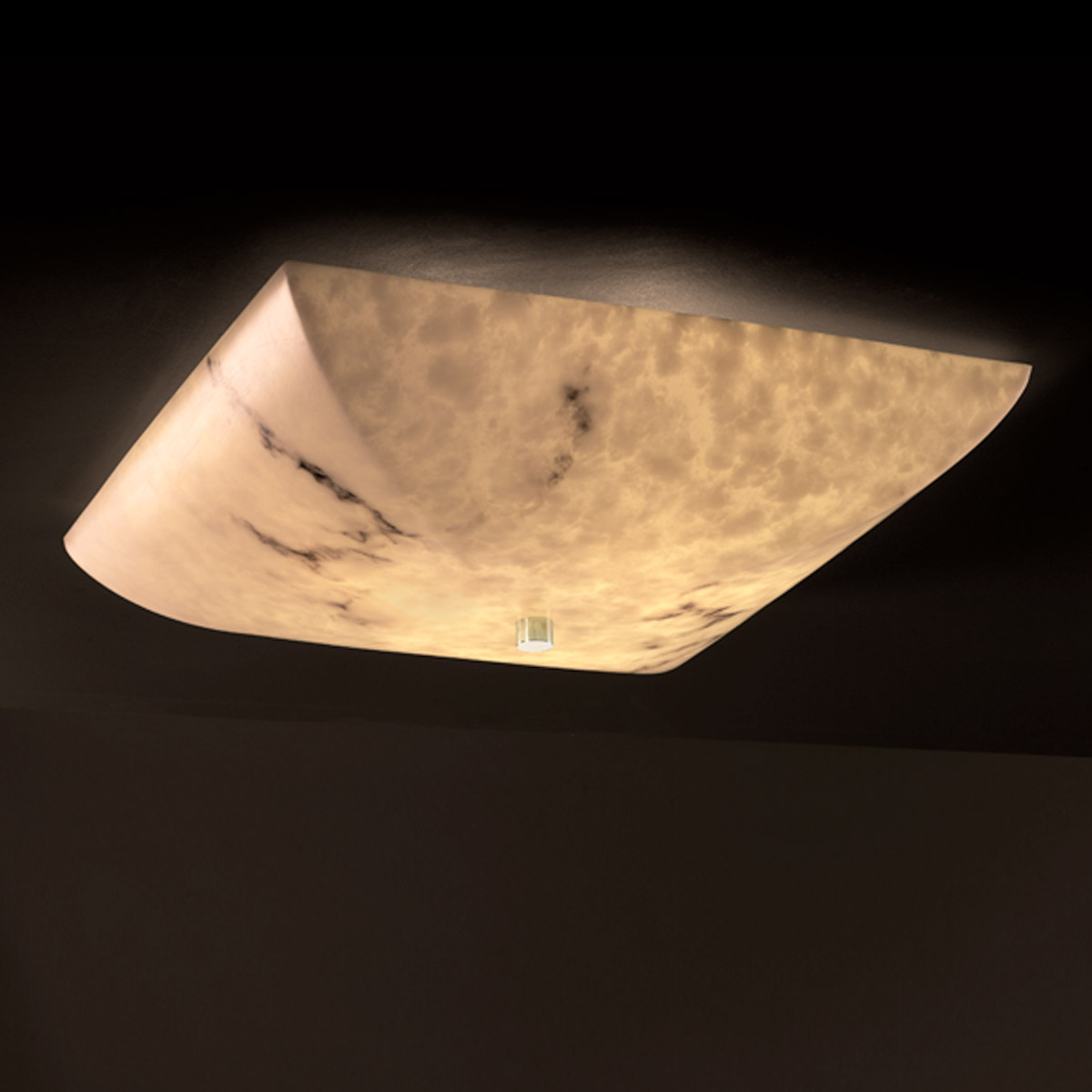 Justice Design FAL-9672-25-CROM-LED5-5000 Lumenaria LED 24 inch Polished Chrome Semi-Flush Ceiling Light in 5000 Lm LED, Square Bowl