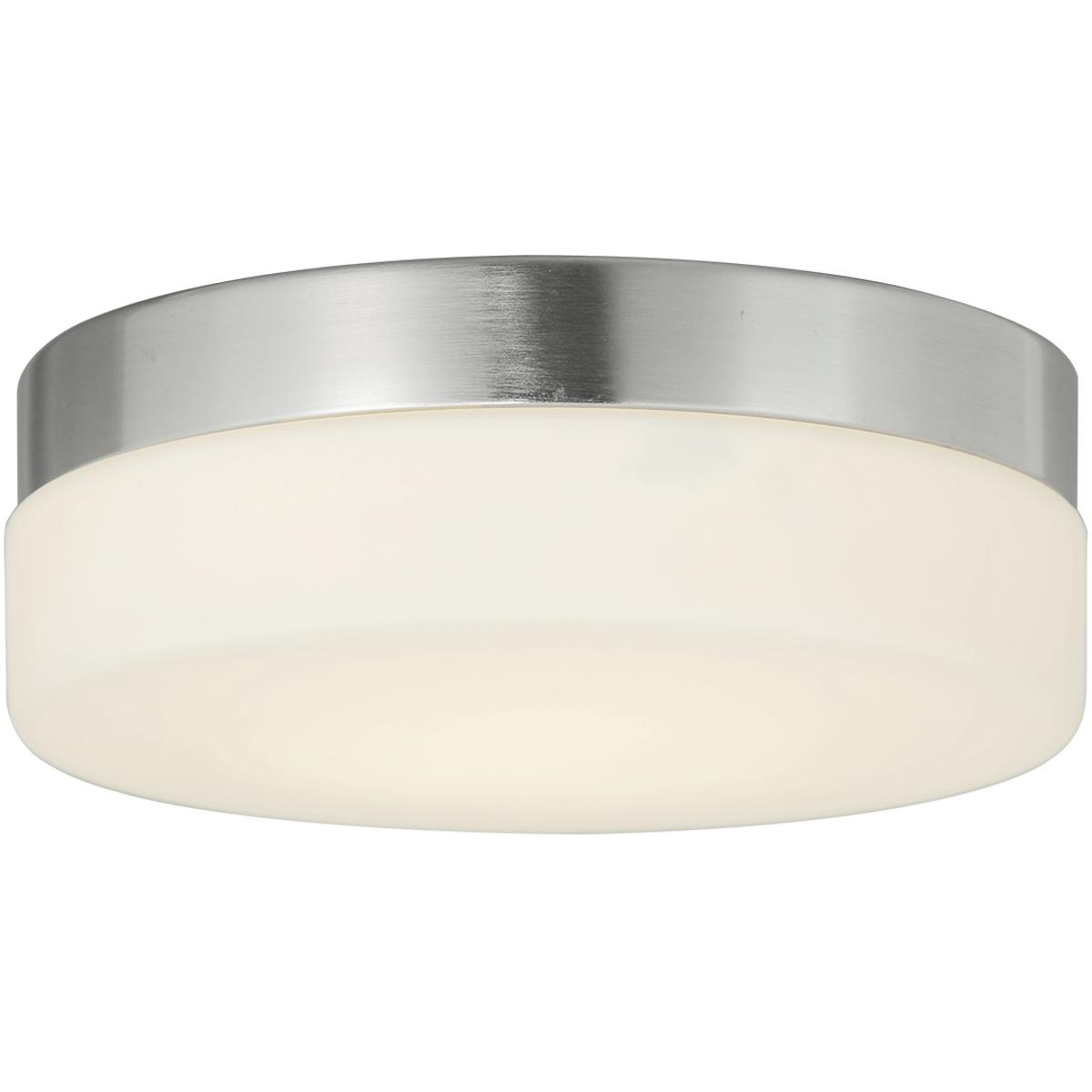 Justice Design FSN4132OPALNCKL Fusion LED 9 inch Brushed Nickel and Opal FlushMount Ceiling Light Pixel Family