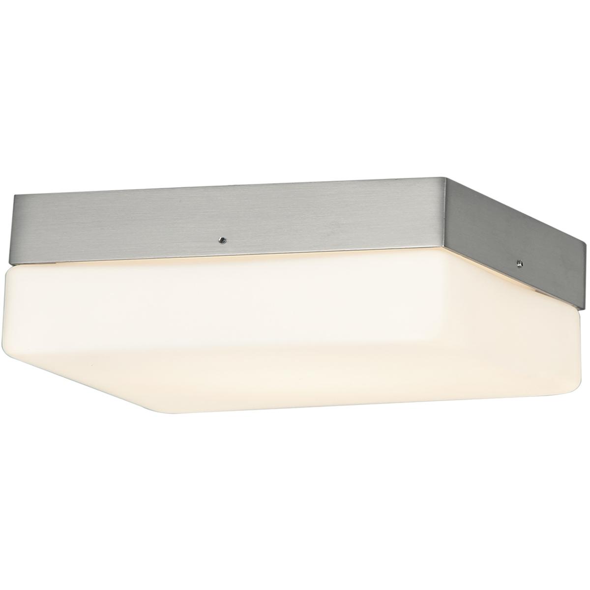 Justice Design FSN4142OPALNCKL Fusion LED 9 inch Brushed Nickel and Opal FlushMount Ceiling Light Pixel Family
