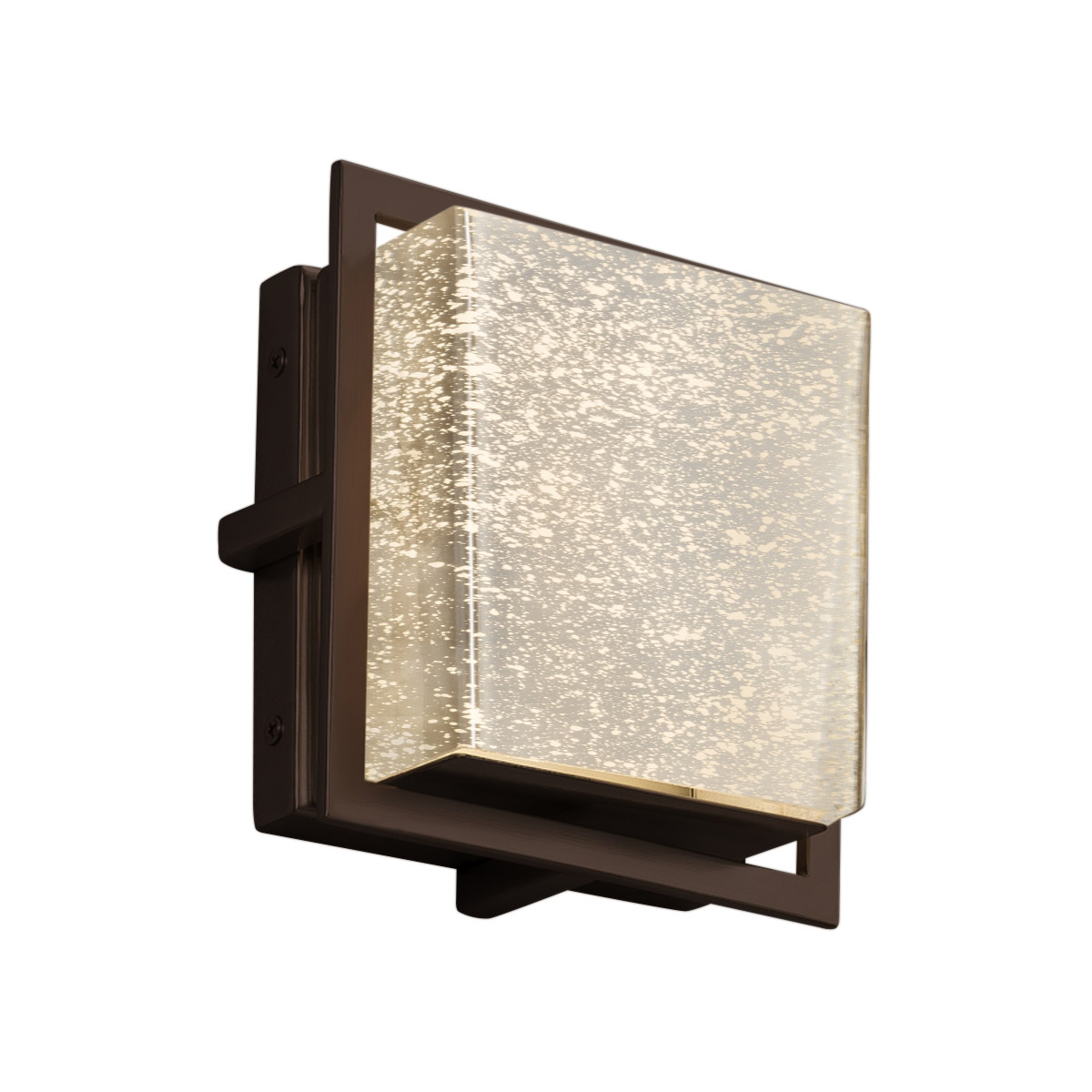 Justice Design FSN-7561W-MROR-DBRZ Fusion 6.5 inch Dark Bronze Outdoor Wall Sconce in Mercury Fusion