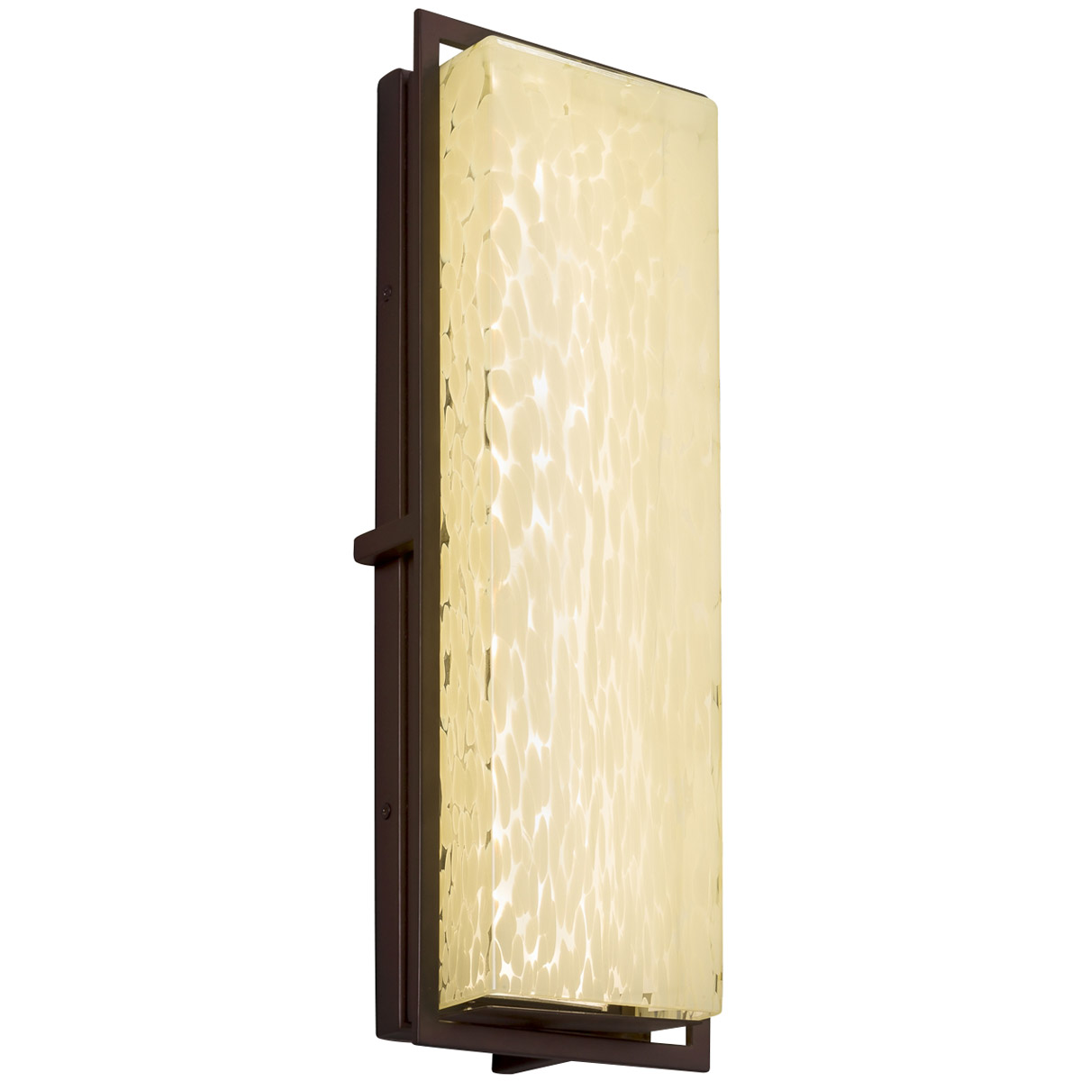 Justice Design FSN-7564W-OPAL-DBRZ Fusion 18 inch Dark Bronze Outdoor Wall Sconce in Opal Fusion