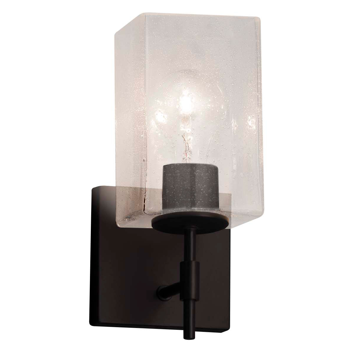 Justice Design FSN-8411-15-MROR-NCKL-LED1-700 Fusion LED 4.5 inch Brushed Nickel Wall Sconce Wall Light in 700 Lm LED, Square with Flat Rim, Mercury F