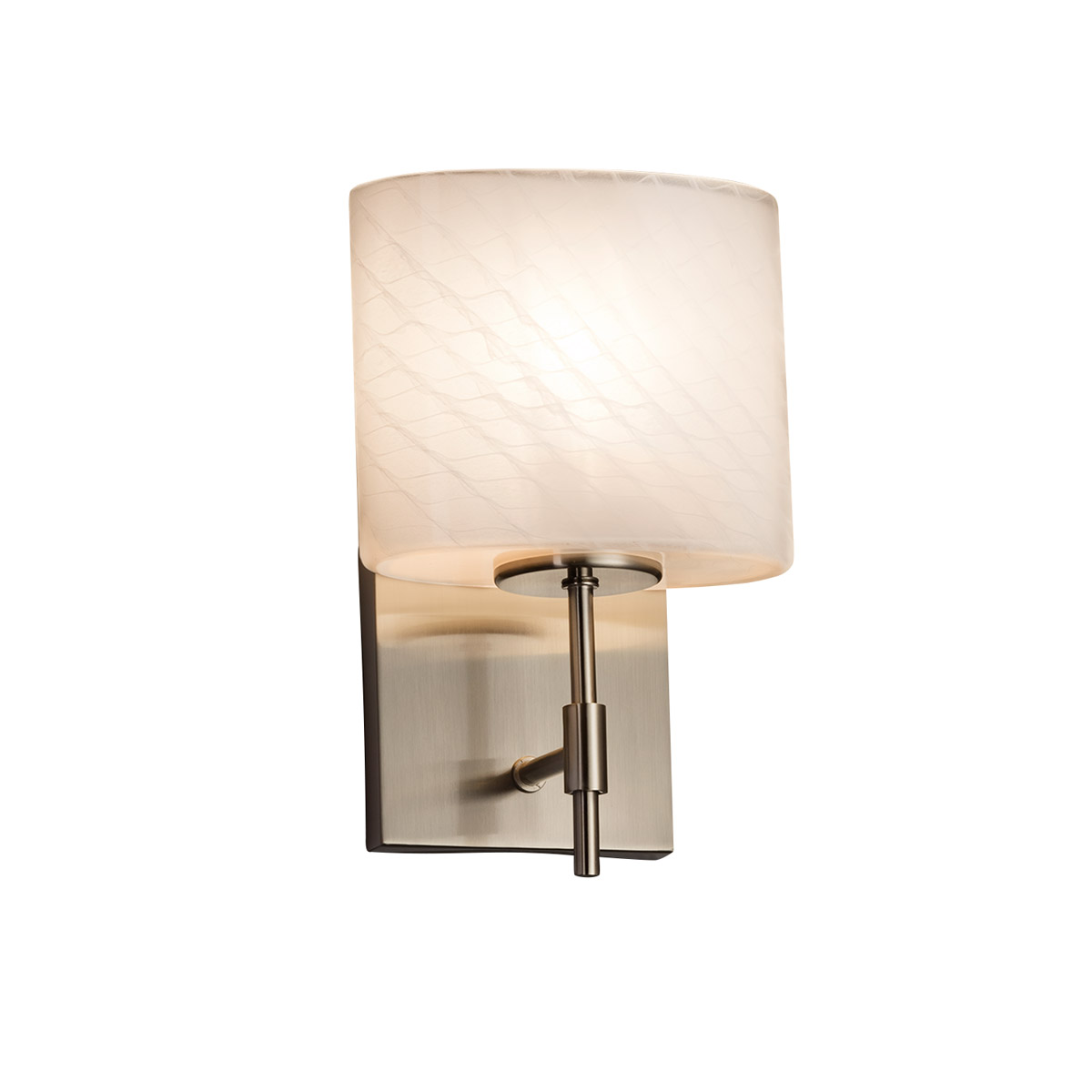 Justice Design FSN-8411-30-WEVE-CROM-LED1-700 Fusion LED 6.5 inch Polished Chrome Wall Sconce Wall Light in 700 Lm LED, Oval, Weave Fusion