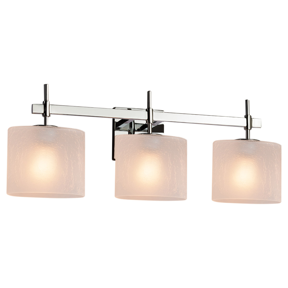 Justice Design FSN-8413-40-OPAL-MBLK-LED3-2100 Fusion LED 23.75 inch Matte Black Bath Vanity Light Wall Light in 2100 Lm LED, Square Flared, Opal Fusi