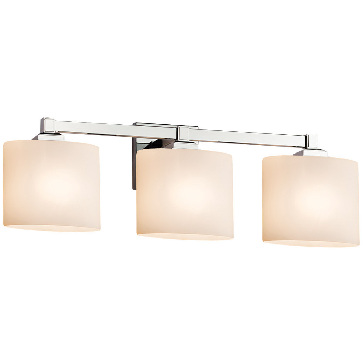 Justice Design FSN-8433-30-OPAL-CROM-LED3-2100 Fusion LED 24.5 inch Polished Chrome Bath Bar Wall Light in 2100 Lm LED, Oval, Opal Fusion, Oval