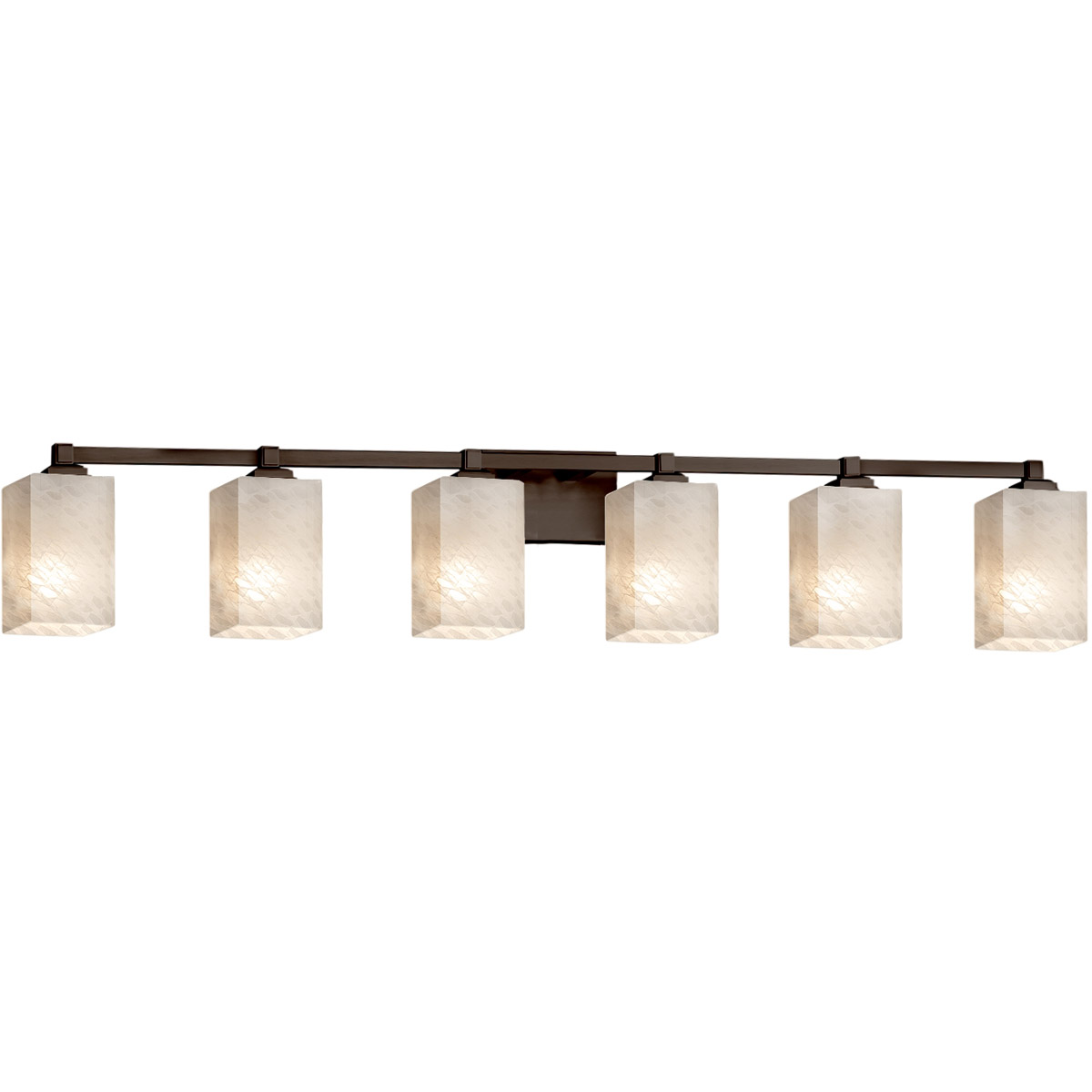 Justice Design FSN-8436-15-SEED-CROM-LED6-4200 Fusion LED 49 inch Polished Chrome Bath Bar Wall Light in 4200 Lm LED, Square with Flat Rim, Seeded Fus