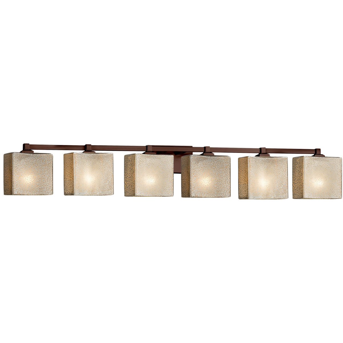 Justice Design FSN-8436-55-SEED-CROM-LED6-4200 Fusion LED 49 inch Polished Chrome Bath Bar Wall Light in 4200 Lm LED, Rectangle, Seeded Fusion