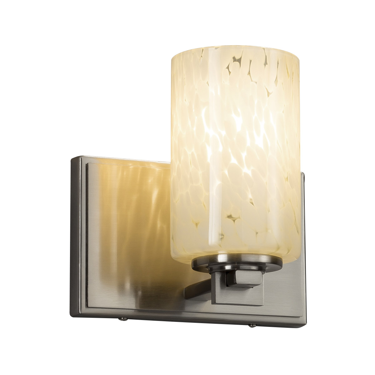 Justice Design FSN-8441-40-MROR-CROM-LED1-700 Fusion LED 7 inch Polished Chrome Wall Sconce Wall Light in 700 Lm LED, Square Flared, Mercury Fusion