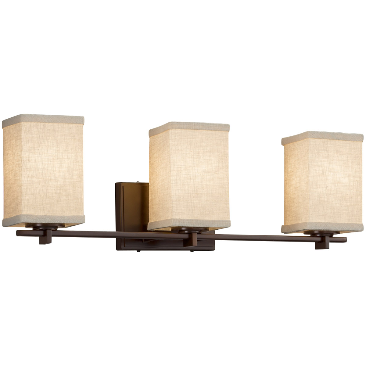 Justice Design FSN-8443-20-MROR-MBLK Fusion 3 Light 26 inch Matte Black Vanity Light Wall Light in Round Flared, Incandescent, Mercury Fusion