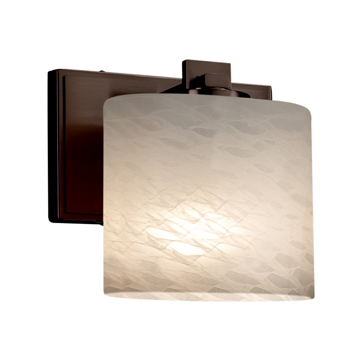 Justice Design FSN-8447-30-WEVE-DBRZ Fusion Wall Sconce Wall Light in Dark Bronze, Oval, Incandescent, Weave Fusion