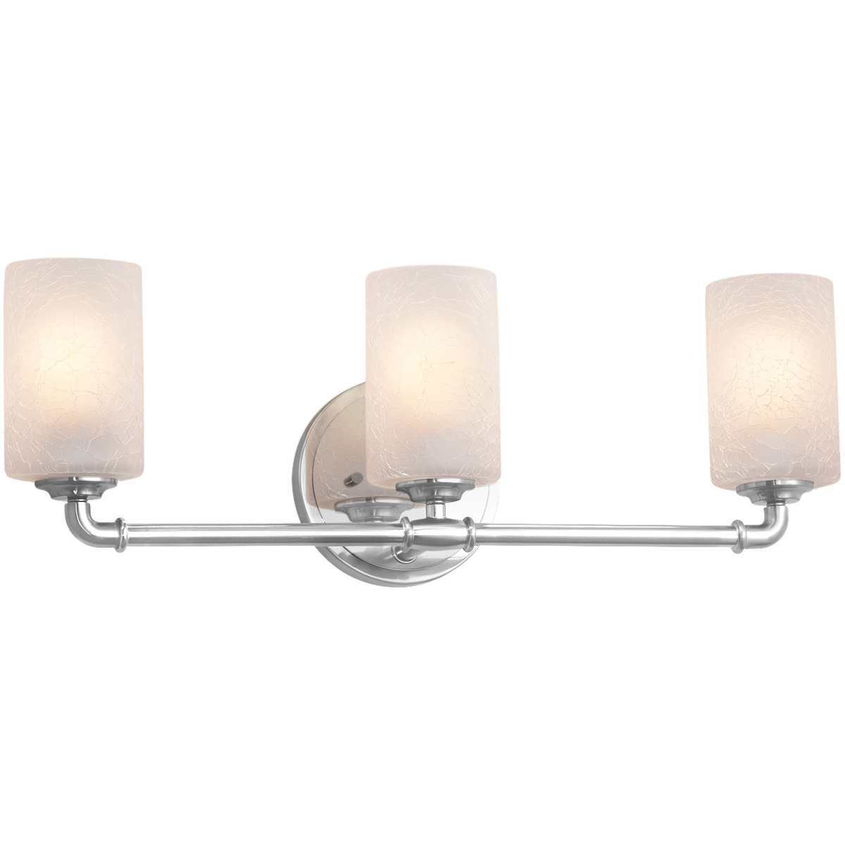 Justice Design FSN-8463-20-MROR-NCKL-LED3-2100 Fusion LED 25.5 inch Brushed Nickel Bath Bar Wall Light in 2100 Lm LED, Round Flared, Mercury Fusion