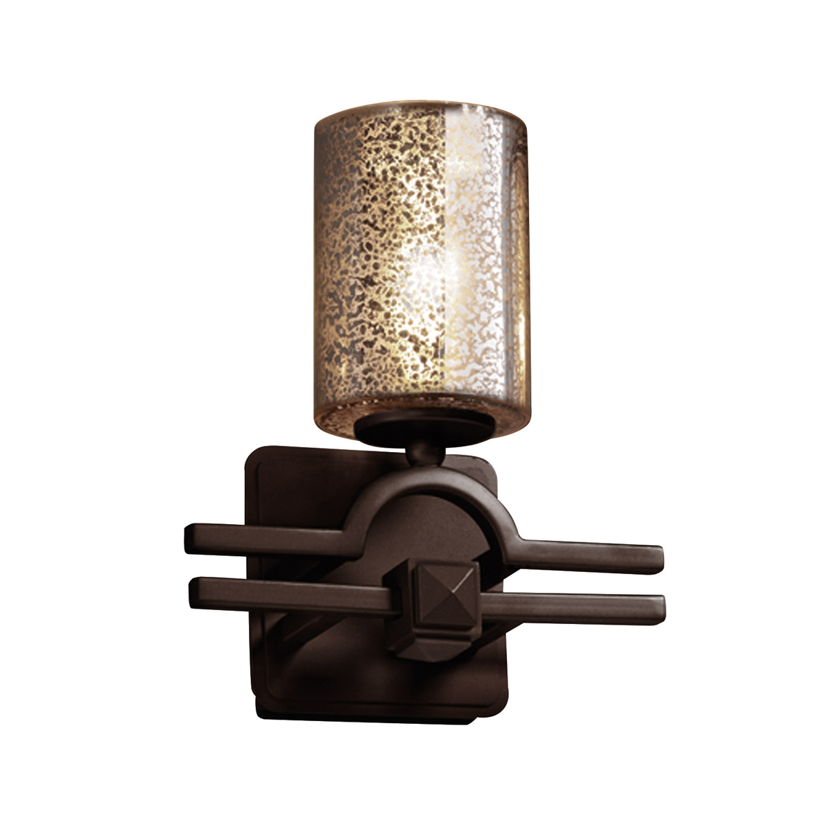 Justice Design FSN-8501-55-SEED-DBRZ Fusion 1 Light 9 inch Dark Bronze Wall Sconce Wall Light in Rectangle, Incandescent, Seeded Fusion