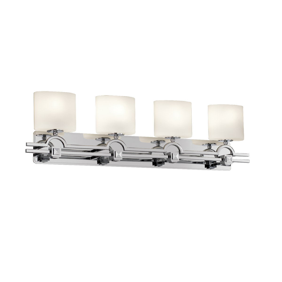 Justice Design FSN-8504-10-MROR-CROM-LED4-2800 Fusion LED 39 inch Polished Chrome Bath Bar Wall Light in 2800 Lm LED, Cylinder with Flat Rim, Mercury 