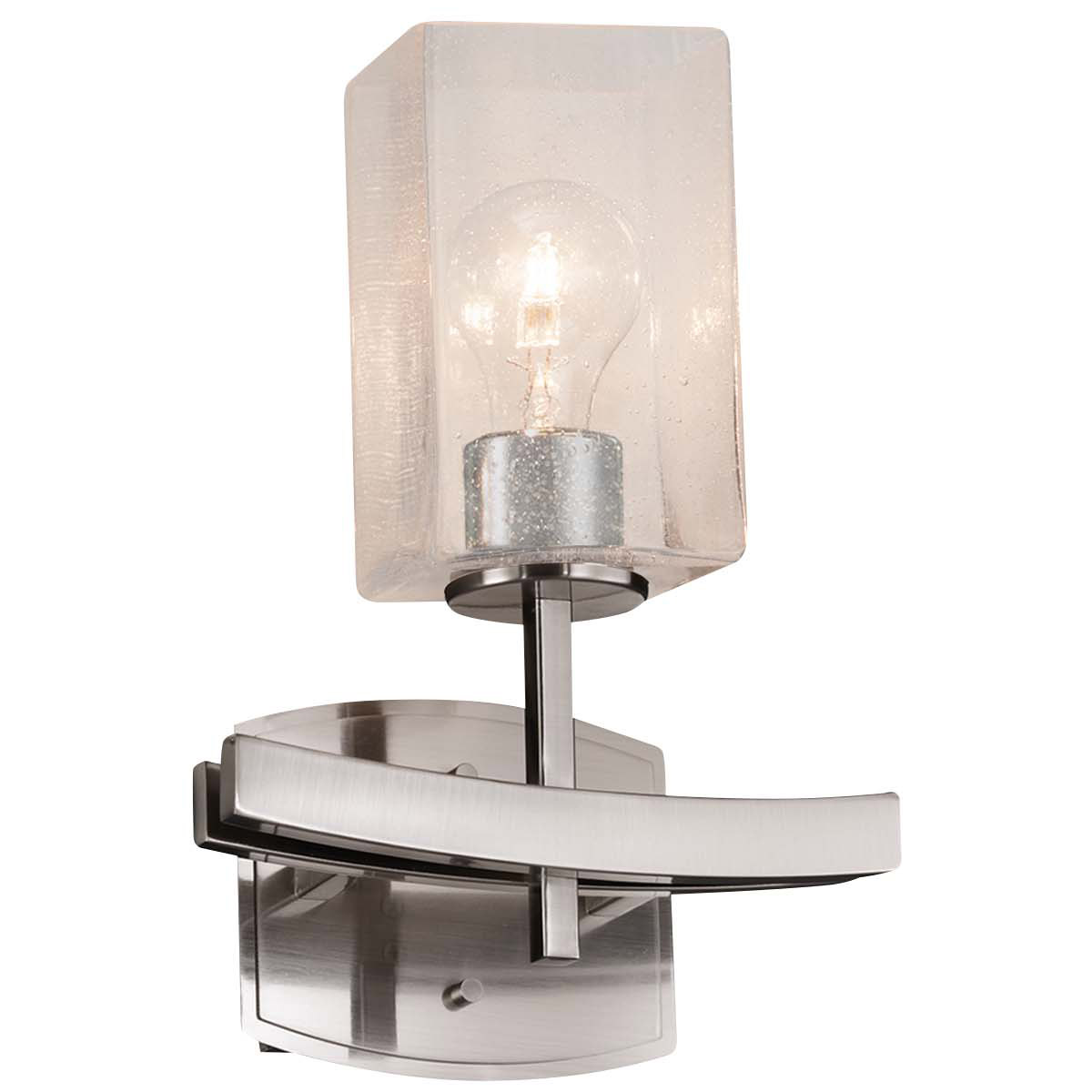 Justice Design FSN-8591-30-SEED-DBRZ Fusion 1 Light 9 inch Dark Bronze Wall Sconce Wall Light in Oval, Incandescent, Seeded Fusion