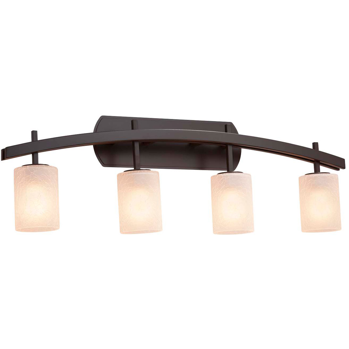 Justice Design FSN-8594-55-SEED-NCKL-LED4-2800 Fusion LED 35.5 inch Brushed Nickel Bath Bar Wall Light in 2800 Lm LED, Rectangle, Seeded Fusion