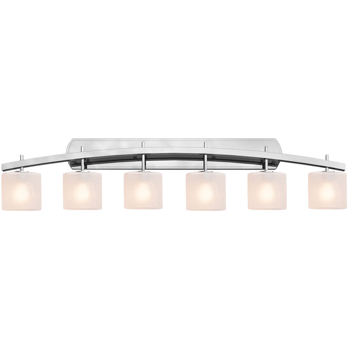 Justice Design FSN-8596-40-OPAL-MBLK-LED6-4200 Fusion 6 Light 55.75 inch Matte Black Bath Vanity Light Wall Light in 4200 Lm LED, Square Flared, Opal 