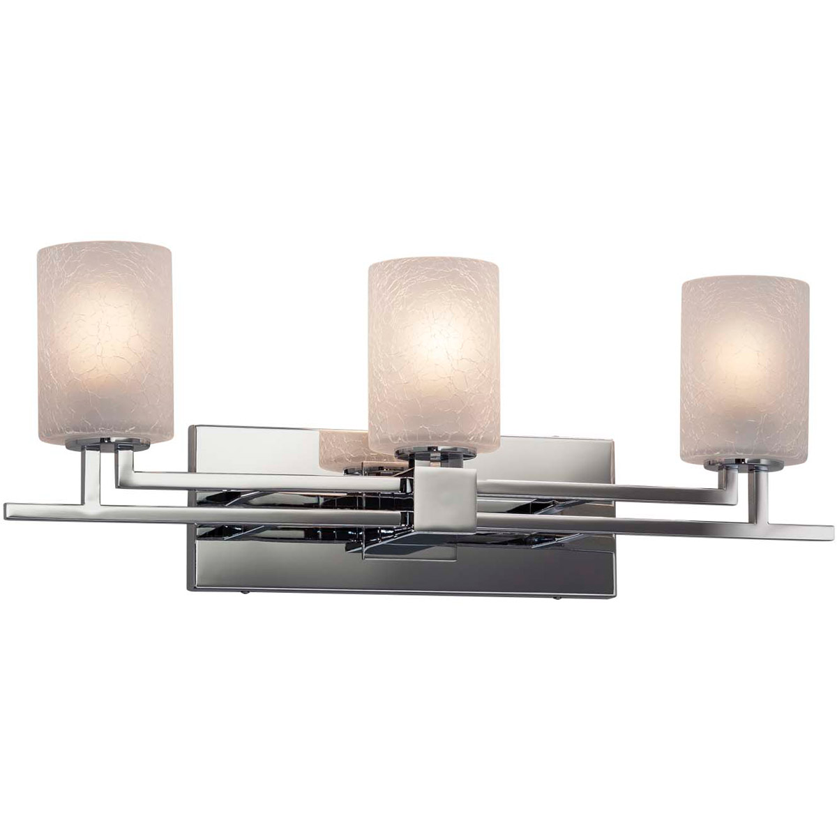 Justice Design FSN-8703-55-SEED-MBLK Fusion 3 Light 26 inch Matte Black Bath Bar Wall Light in Rectangle, Incandescent, Seeded Fusion