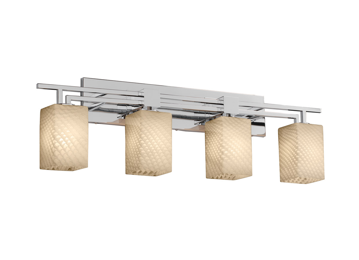 Justice Design FSN-8704-15-MROR-DBRZ-LED4-2800 Fusion LED 36 inch Dark Bronze Bath Bar Wall Light in 2800 Lm LED, Square with Flat Rim, Mercury Fusion
