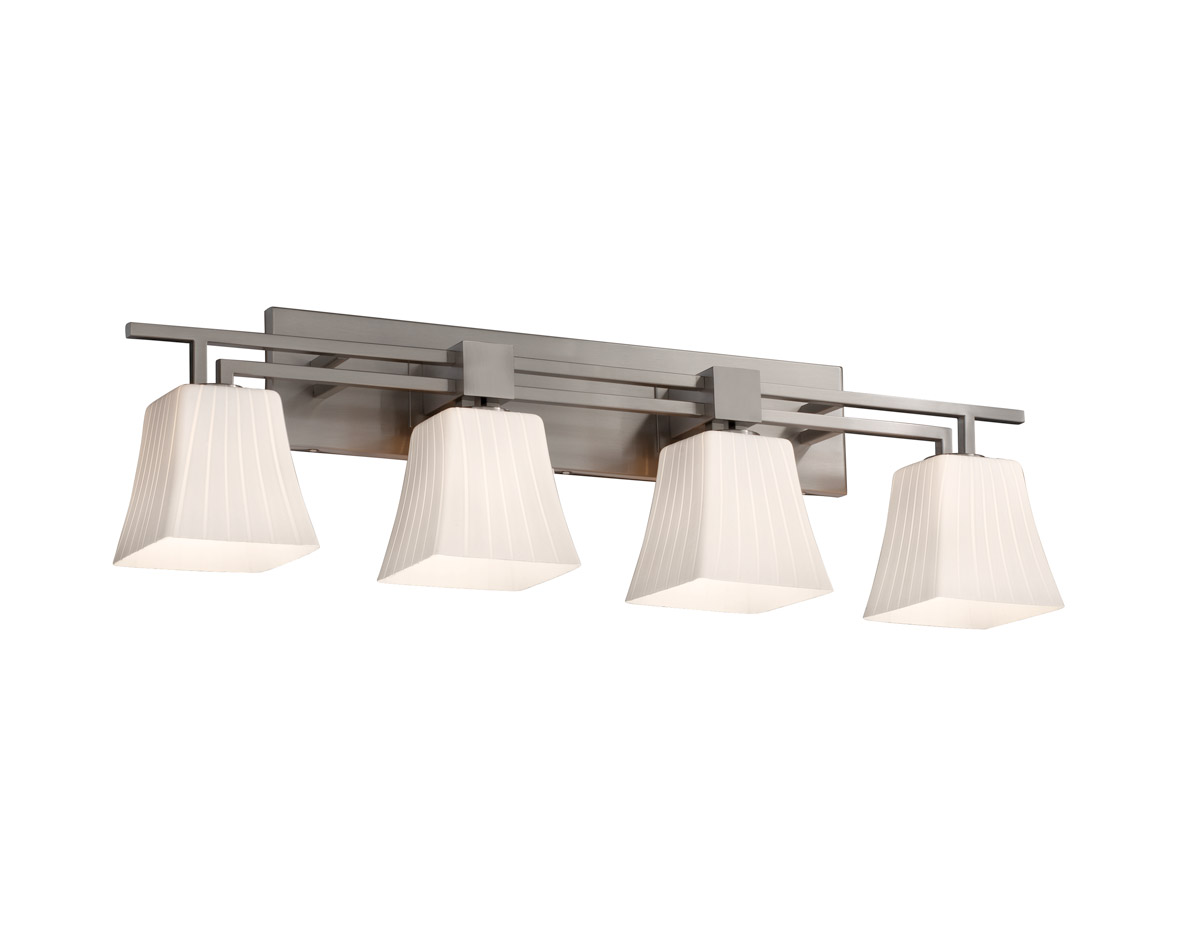 Justice Design FSN-8704-40-OPAL-MBLK-LED4-2800 Fusion LED 36 inch Matte Black Bath/Vanity Wall Light