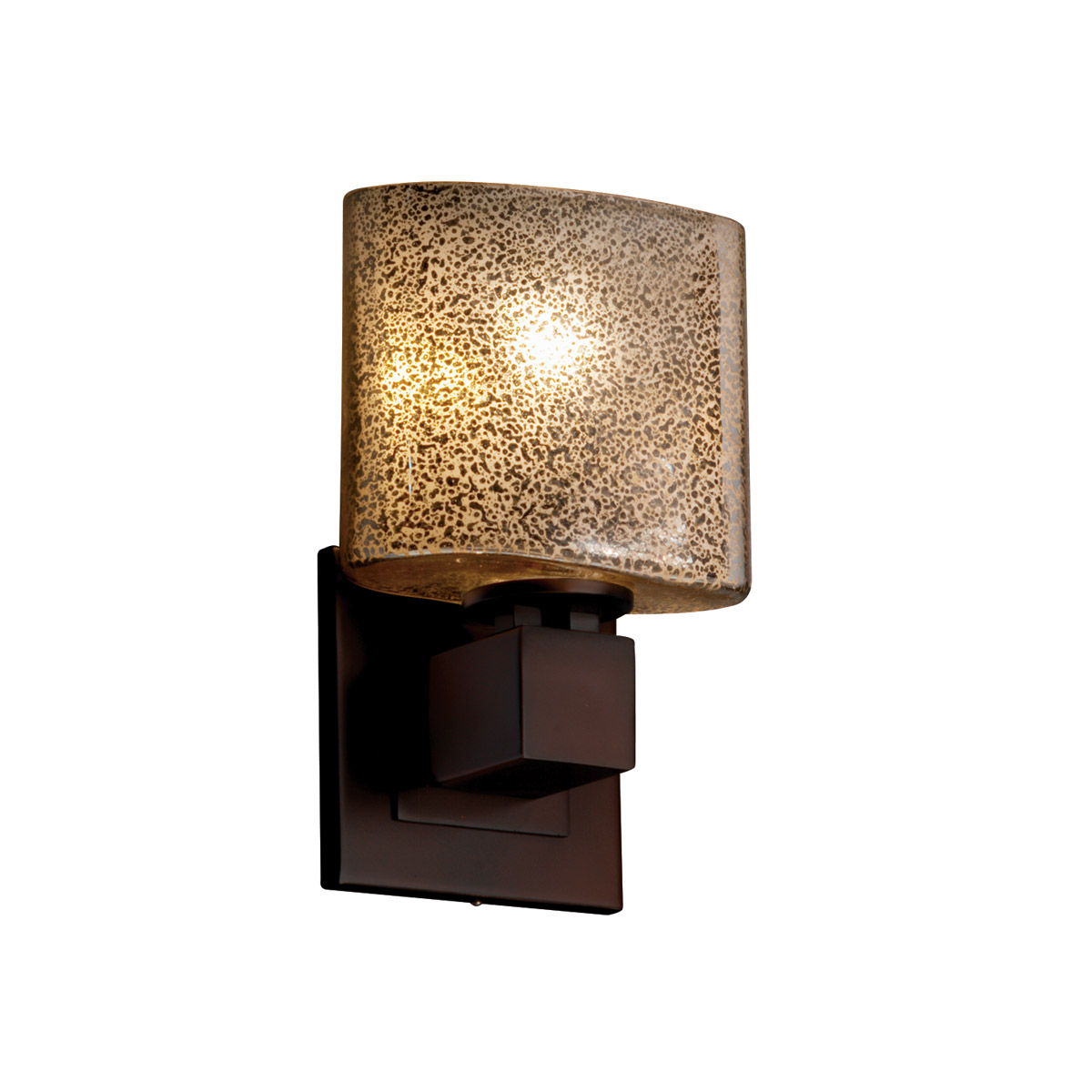 Justice Design FSN-8707-30-FRCR-NCKL Fusion 1 Light 6.5 inch Brushed Nickel ADA Wall Sconce Wall Light in Oval, Incandescent, Frosted Crackle Fusion
