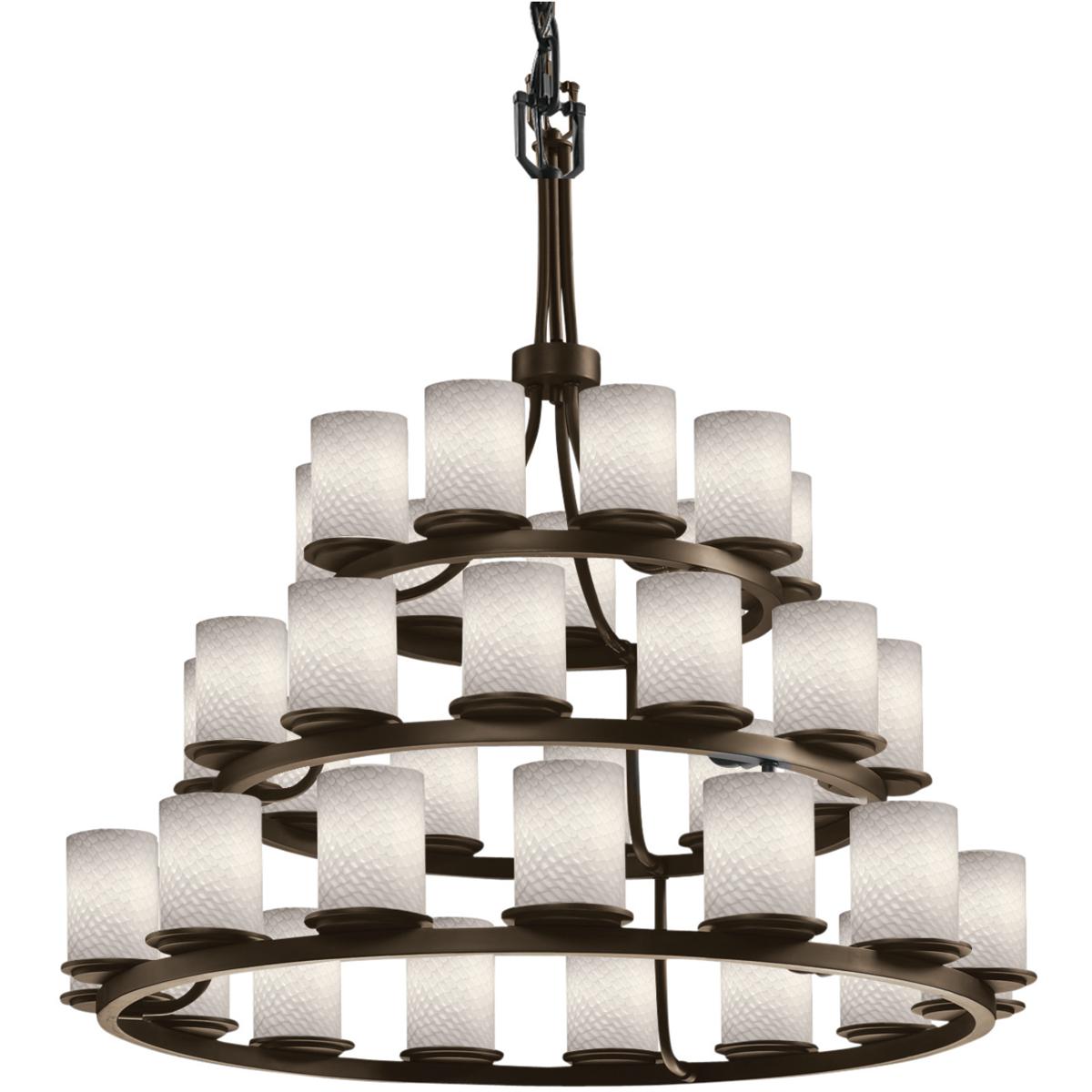 Justice Design FSN-8712-10-WEVE-DBRZ-LED36-25200 Fusion LED 42 inch Dark Bronze Chandelier Ceiling Light in 25200 Lm LED, Weave Fusion