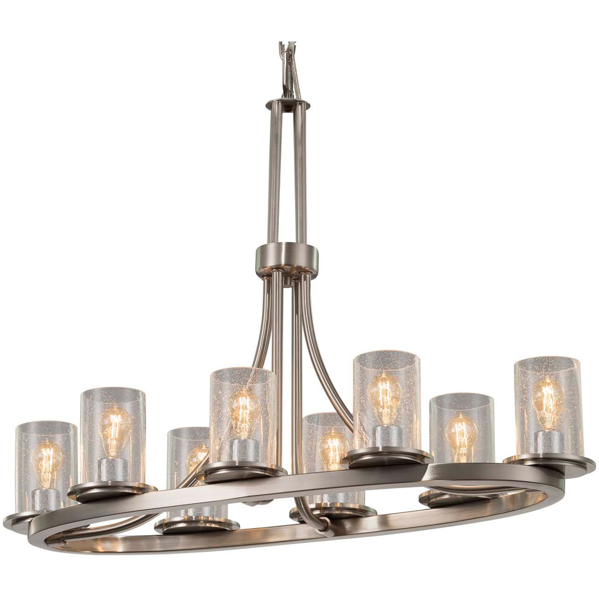 Justice Design FSN875110SEEDNCKLLED85600 Fusion LED 16 inch Brushed Nickel Chandelier Ceiling Light in Seeded 5600 Lm LED