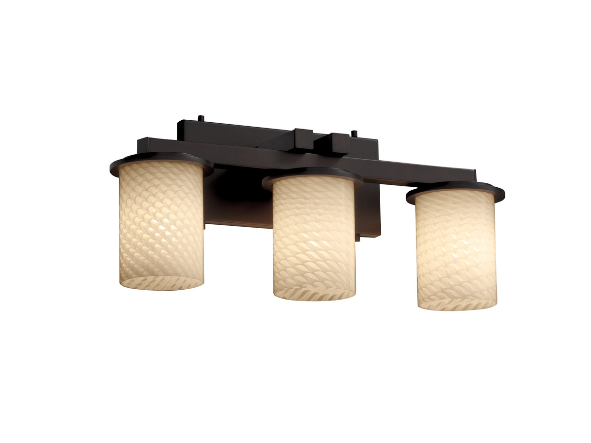 Justice Design FSN-8773-10-WEVE-DBRZ-LED3-2100 Fusion LED 21 inch Dark Bronze Bath Bar Wall Light in 2100 Lm LED, Weave Fusion, Dakota