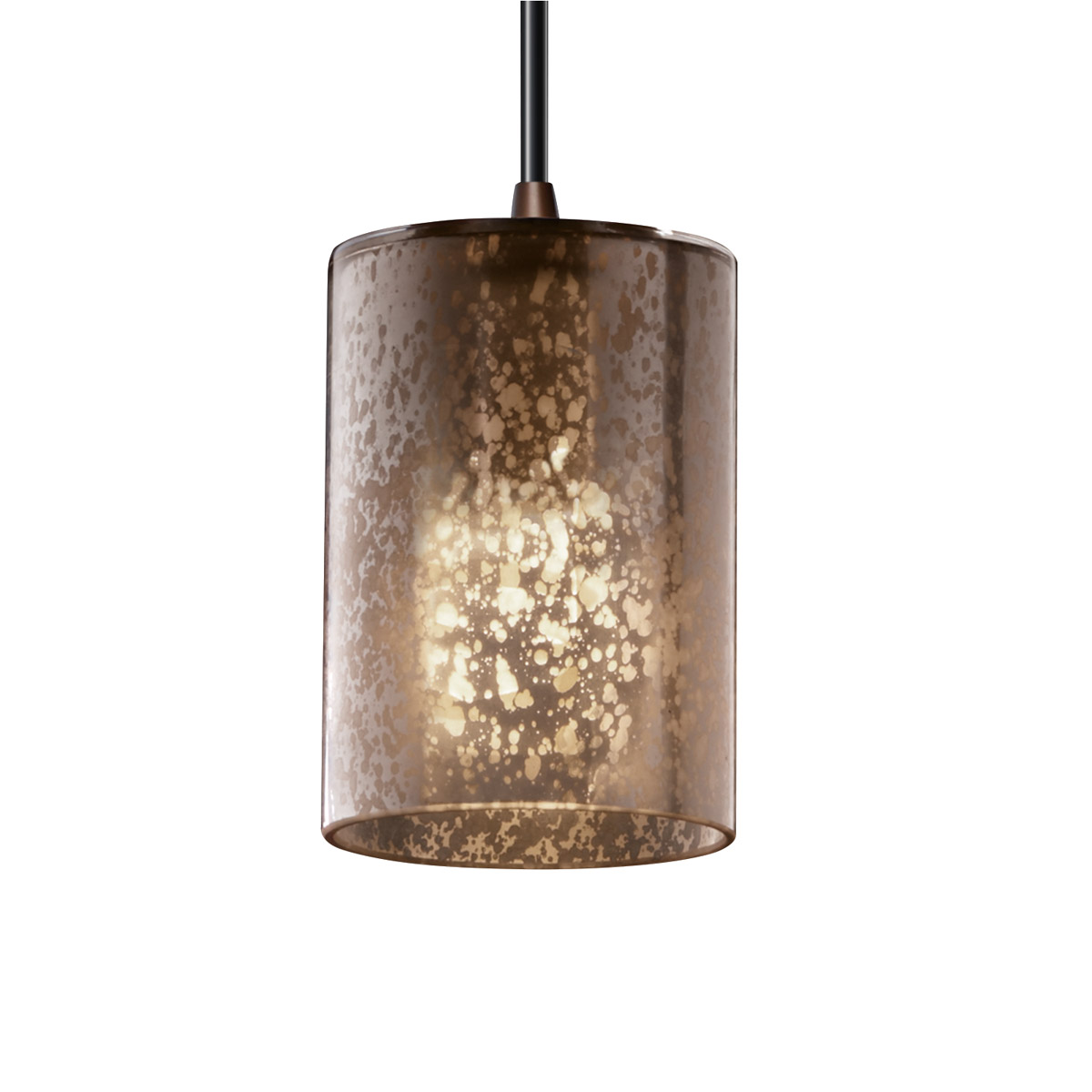 Justice Design FSN-8815-10-SEED-DBRZ Fusion 1 Light 4 inch Dark Bronze Pendant Ceiling Light in White Cord, Cylinder with Flat Rim, Incandescent, Seed