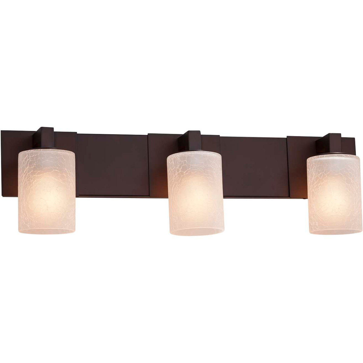 Justice Design FSN-8923-20-OPAL-DBRZ-LED3-2100 Fusion LED 27.25 inch Dark Bronze Bath Bar Wall Light in 2100 Lm LED, Round Flared, Opal Fusion, Modula