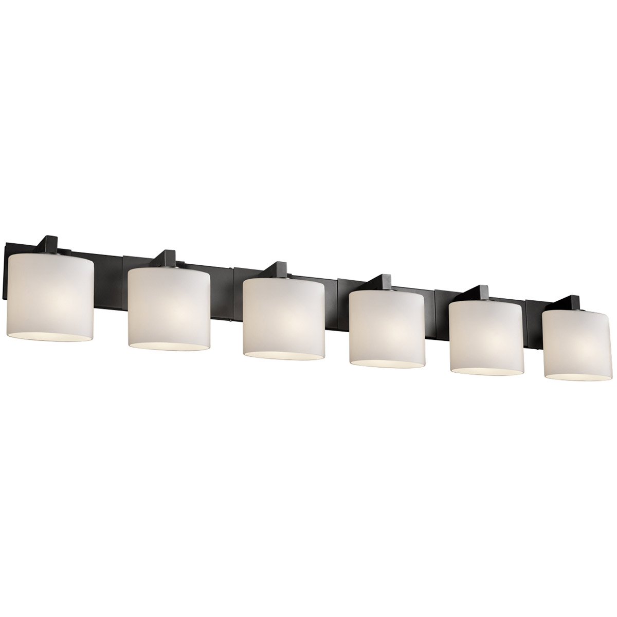 Justice Design FSN-8926-30-OPAL-MBLK-LED6-4200 Fusion LED 56.5 inch Matte Black Bath/Vanity Wall Light