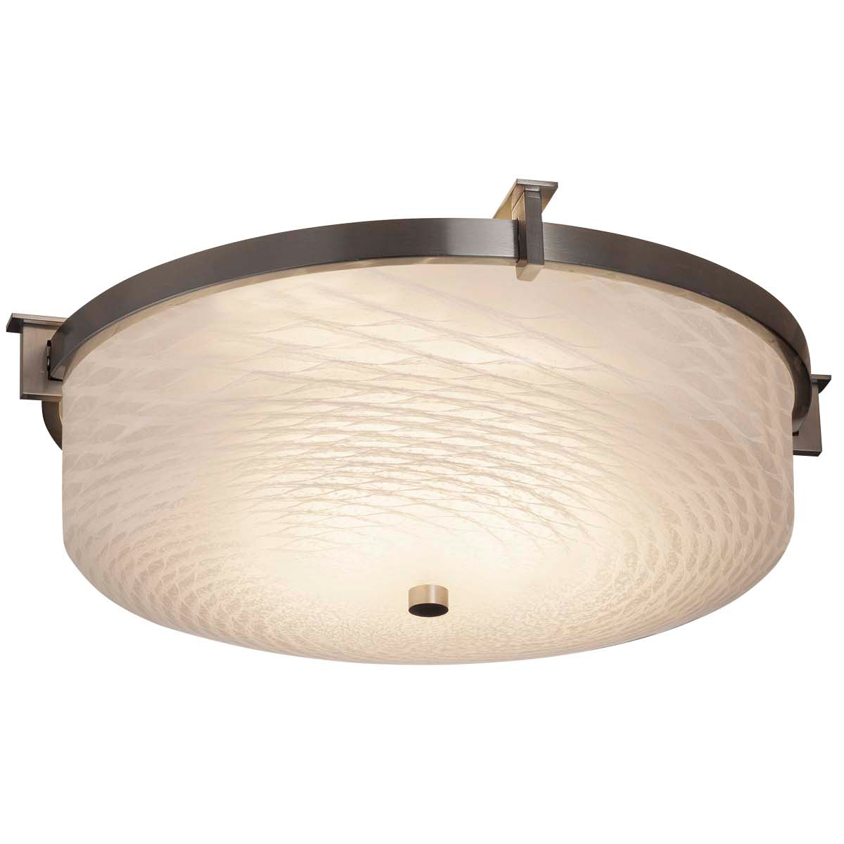 Justice Design FSN-8985-MROR-DBRZ Fusion 2 Light 16 inch Dark Bronze Flush Mount Ceiling Light in Incandescent, Mercury Fusion