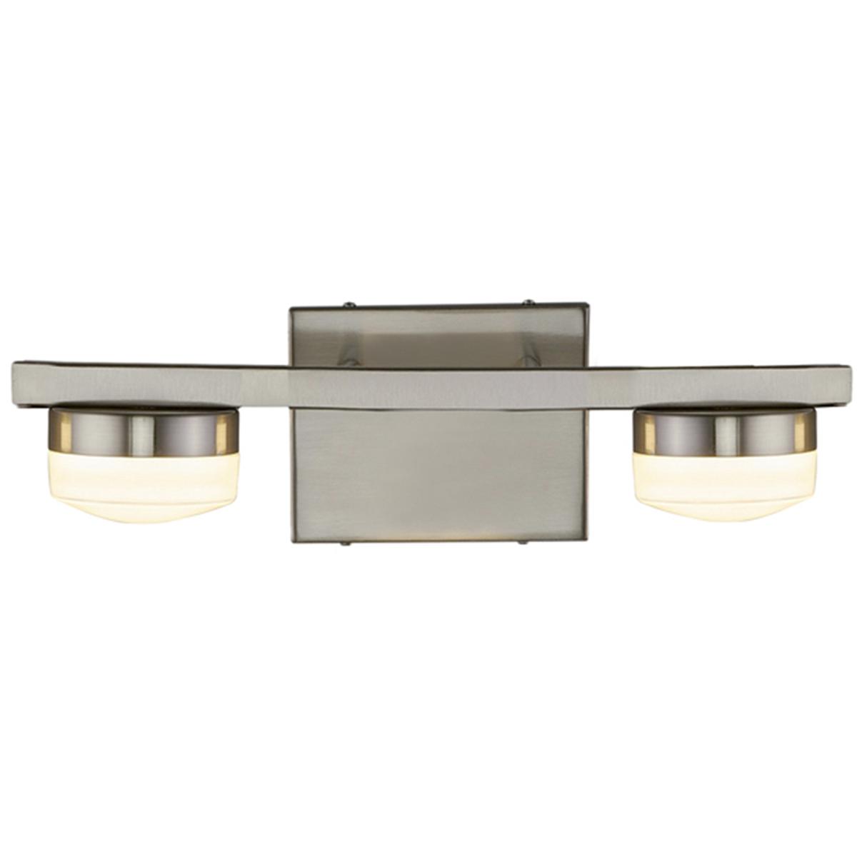 Justice Design FSN-8992-OPAL-NCKL Puck LED 14 inch Brushed Nickel Bath Bar Wall Light