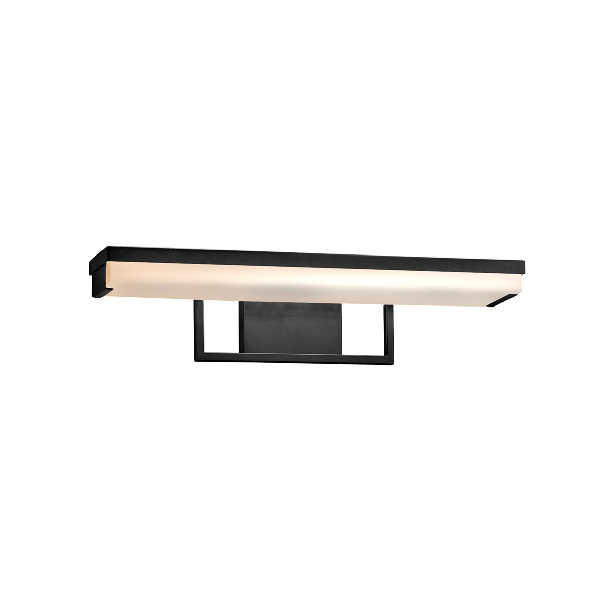 Justice Design FSN-9071-OPAL-MBLK Fusion LED 20 inch Matte Black Linear Wall/Bath Wall Light in Opal Fusion, Rectangle