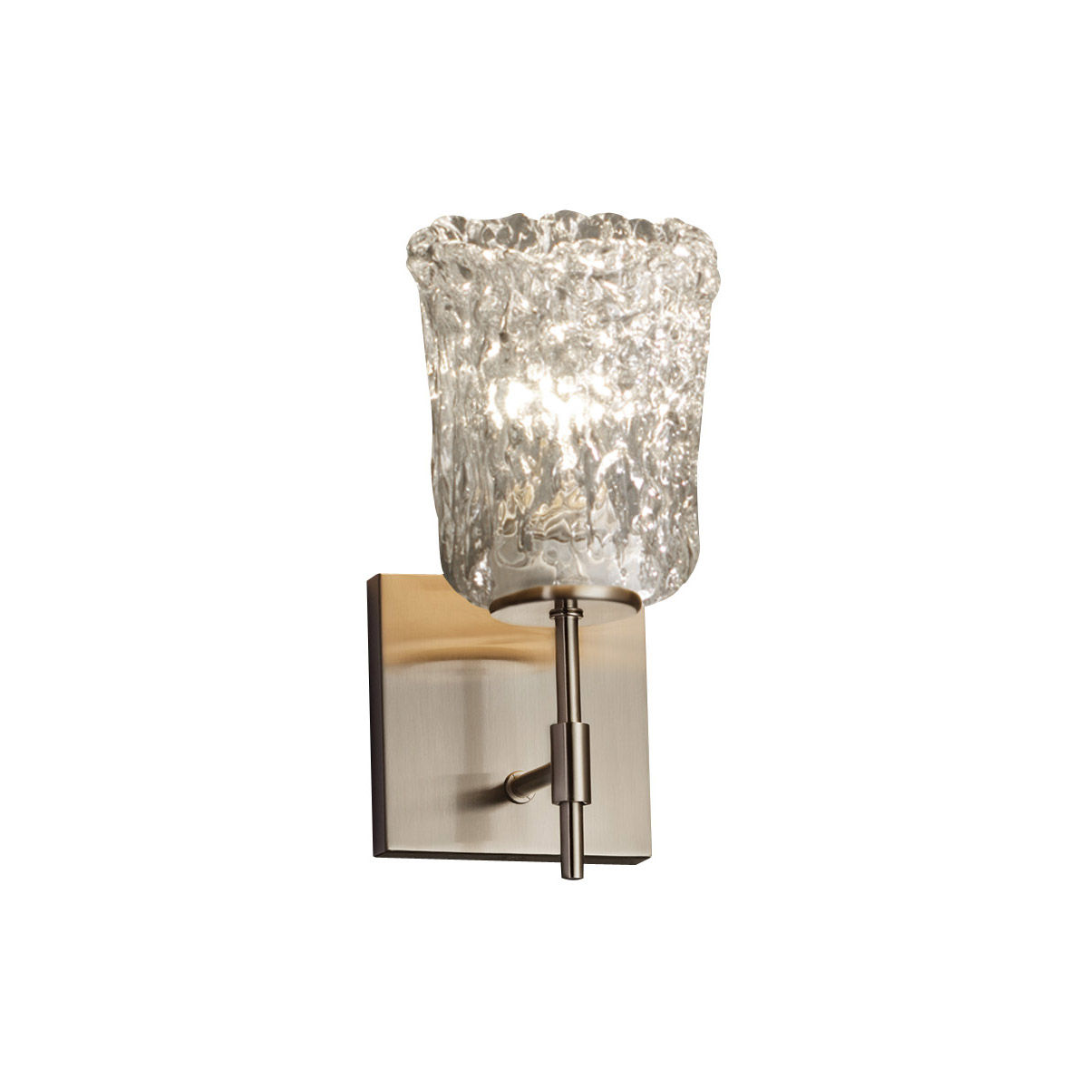 Justice Design GLA-8411-16-WTFR-MBLK-LED1-700 Veneto Luce LED 4.5 inch Matte Black Wall Sconce Wall Light in 700 Lm LED, White Frosted (Veneto Luce), 