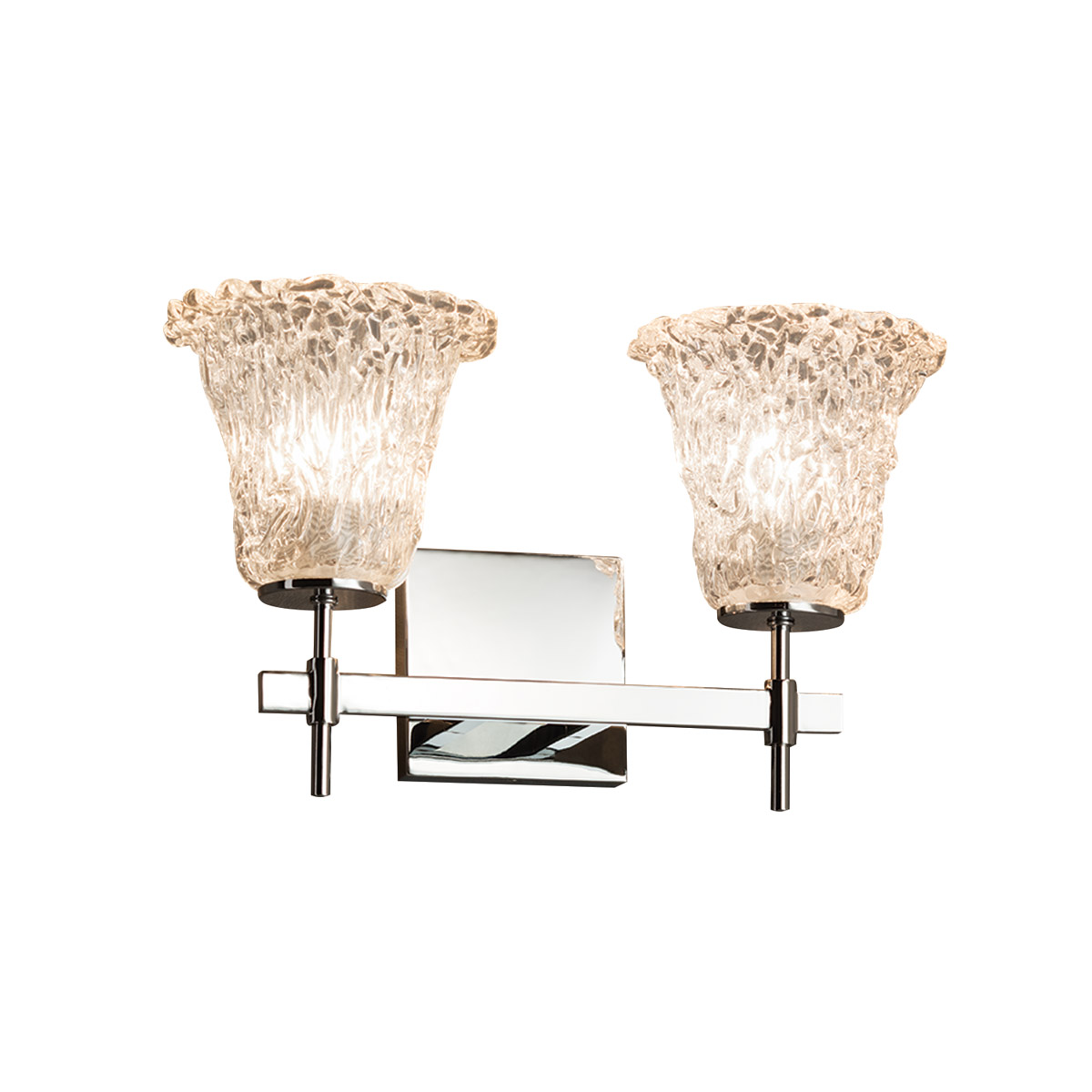Justice Design GLA-8412-20-LACE-NCKL-LED2-1400 Veneto Luce LED 14.75 inch Brushed Nickel Bath Vanity Light Wall Light in 1400 Lm LED, Lace (Veneto Luc
