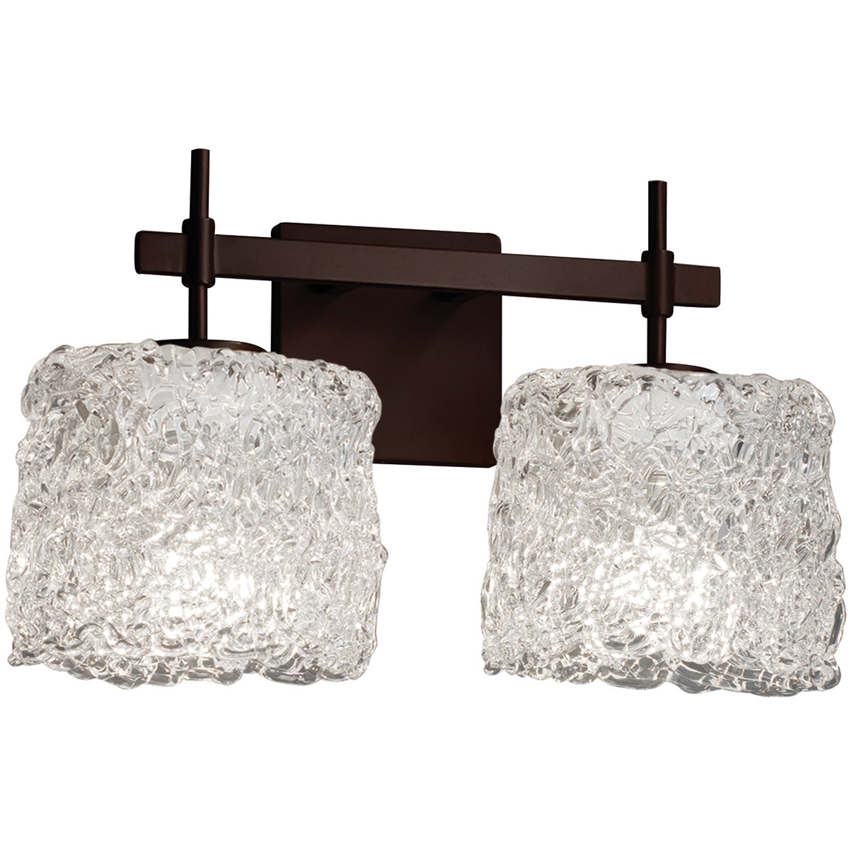 Justice Design GLA-8412-30-LACE-DBRZ Veneto Luce 2 Light 15.5 inch Dark Bronze Vanity Light Wall Light in Lace (Veneto Luce), Oval, Incandescent